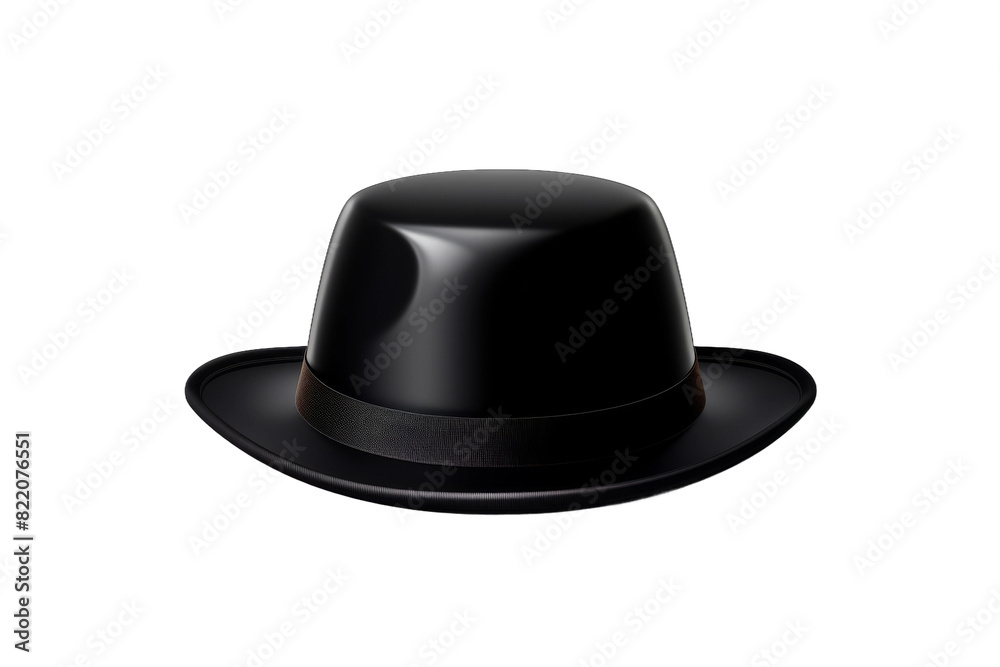 Shadows Dancing: A Mystical Encounter With a Black Hat on a Clear PNG or White Background.