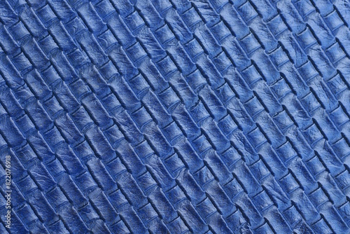 blue texture of leather wicker cover with pattern