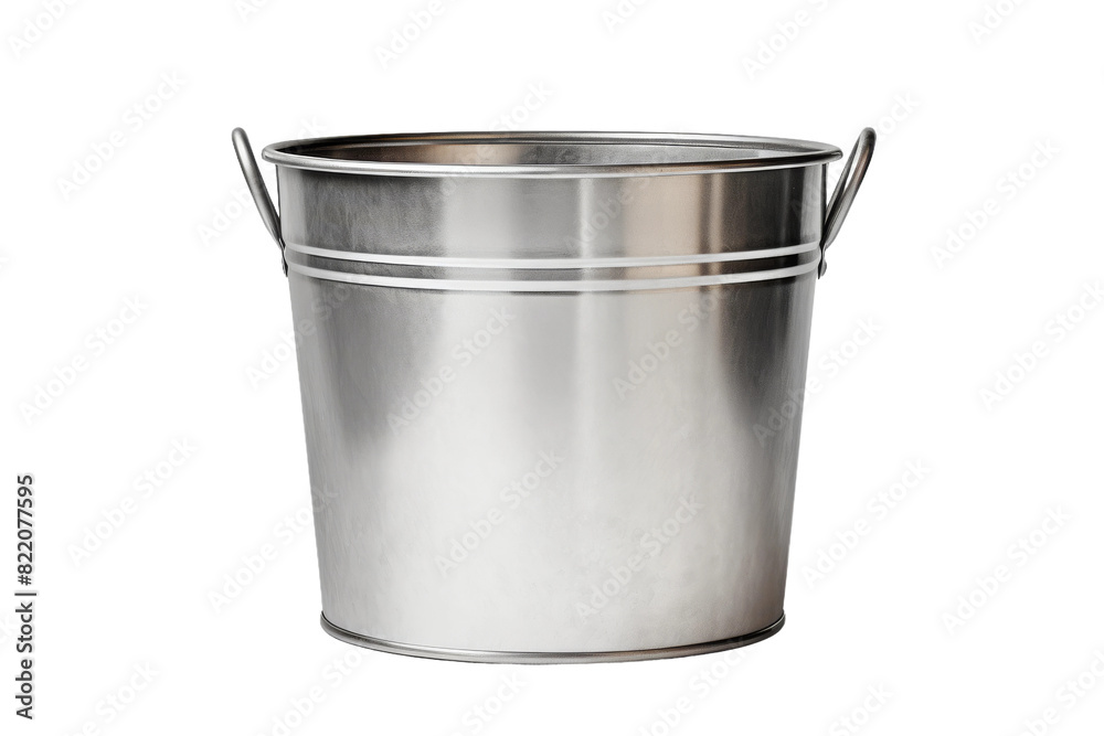 The Silver Sentinel: A Metal Buckets Solo Symphony on a Clear PNG or White Background. The Silver Sentinel: A Metal Buckets Solo Symphony on a Clear PNG or White Background.