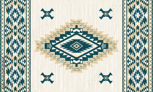 American tribal ethnic native pattern.Traditional Navajo,Aztec,Apache,Southwest and Mexican style fabric pattern.Abstract vector motifs pattern.For fabric,clothing,blanket,carpet,woven,wrap,decoration