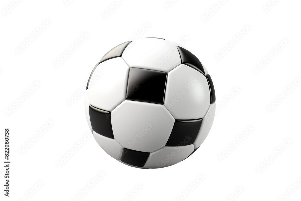 Fototapeta premium Monochrome Magic: The Soccer Ball on a Clear PNG or White Background.