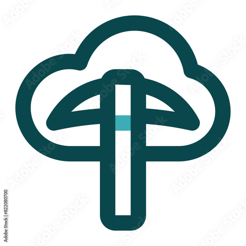 cloud mining icon for illustration