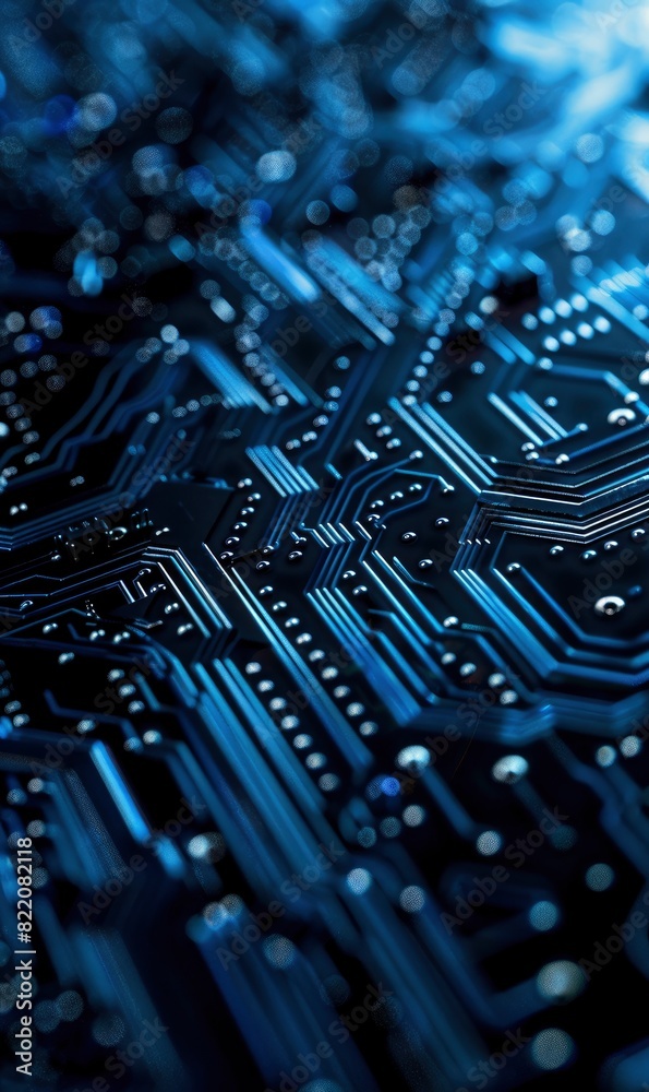 Blue Abstract Electronic Circuits,Photorealistic HD Blue Abstract Electronic Circuits,Photorealistic HD