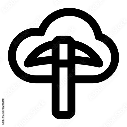 cloud mining icon for illustration