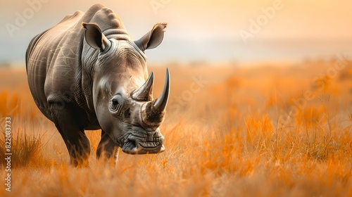 Rhinoceros on the grassland photo
