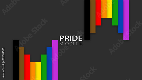 Happy Pride Month LGBT Philadelphia Rainbow Pride Flag Column Background