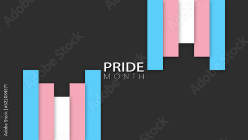 Happy Pride Month Transgender Pride Flag Column Background
