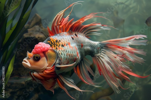 aquarium fish with a cockerel