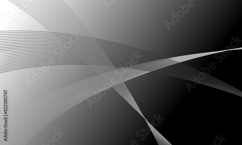 gray silver smooth lines wave curves with gradient abstract background