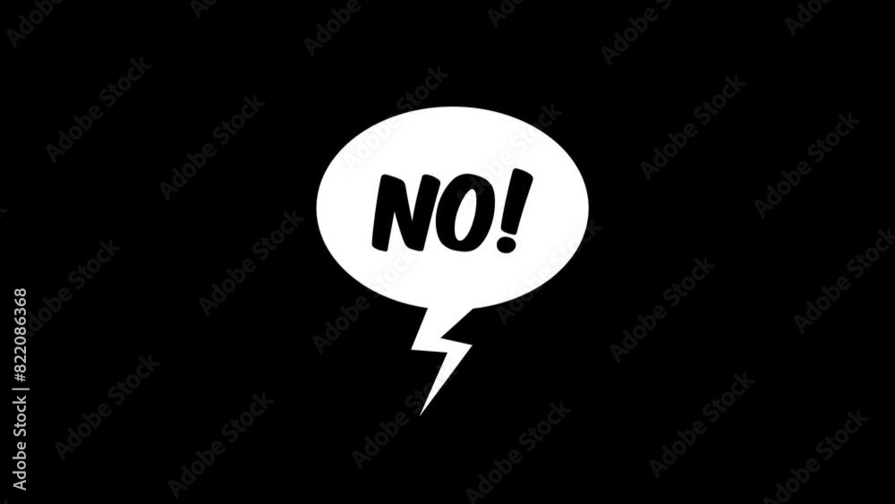 Word no dynamic speech bubble animation Word no dynamic speech bubble animation