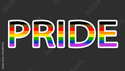 Happy Pride Month LGBT Philadelphia Rainbow Pride Flag Word Background