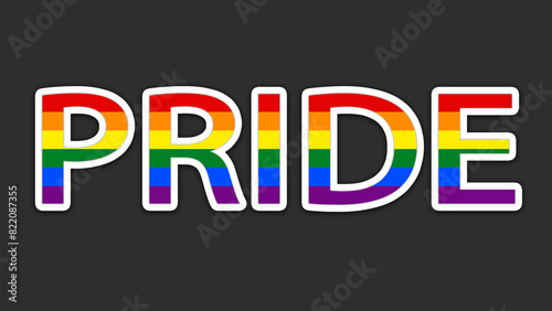 Happy Pride Month LGBT Rainbow Pride Flag Word Background