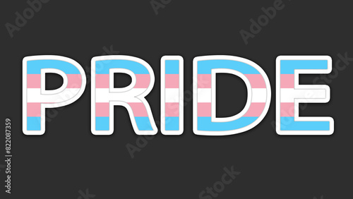 Happy Pride Month Transgender Pride Flag Word Background