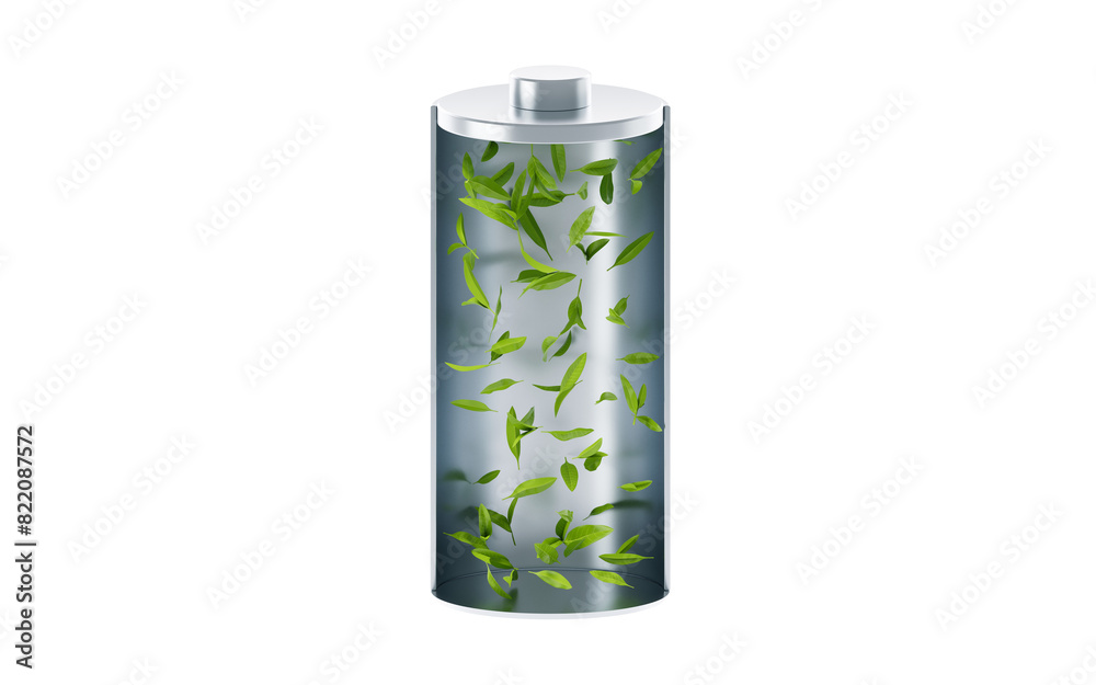 3D green battery with new energy concept, 3d rendering. 3D green battery with new energy concept, 3d rendering.