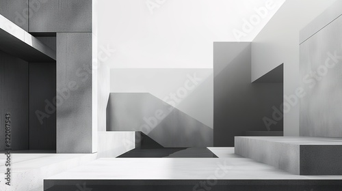 Sleek Minimalistic Abstract Architecture Wallpaper  Black and White