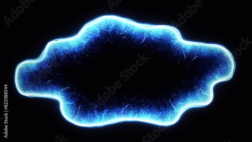 Blue Magical Amorphous Portal. Glowing Fantasy Wavy Shape on transparent background. Looped video.