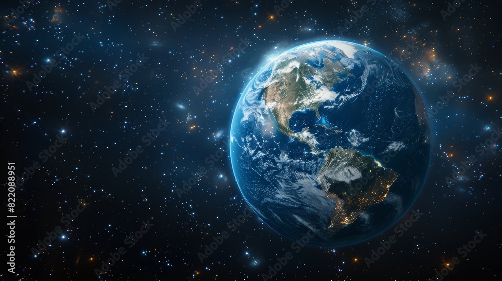 A high-resolution image of Earth as a globe, featuring realistic terrain and ocean textures, set against a background of stars to convey the planet's place in the universe. A high-resolution image of Earth as a globe, featuring realistic terrain and ocean textures, set against a background of stars to convey the planet's place in the universe.