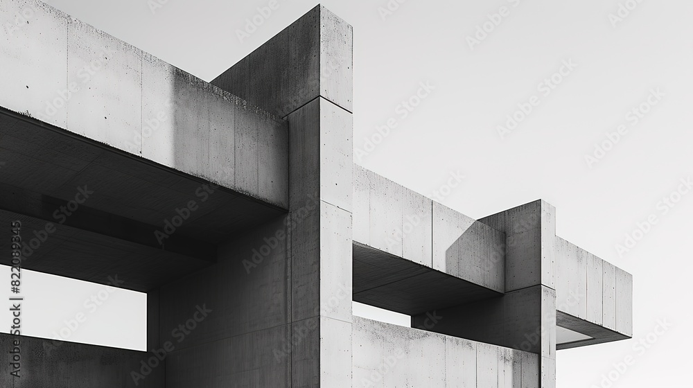 Fototapeta premium Sleek Minimalistic Abstract Architecture Wallpaper, Black and White