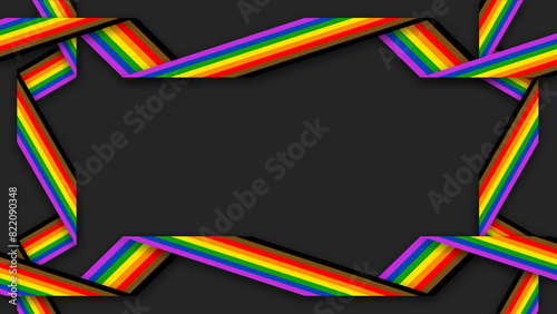 Happy Pride Month LGBT Philadelphia Rainbow Pride Flag Swirl Frame Background
