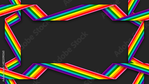 Happy Pride Month LGBT Gilbert Rainbow Pride Flag Swirl Frame Background
