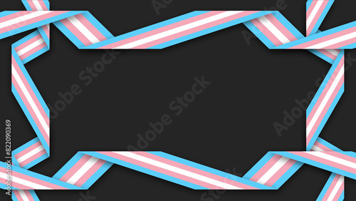 Happy Pride Month Transgender Pride Flag Swirl Frame Background