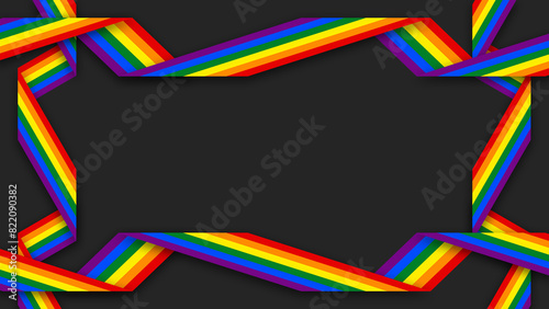 Happy Pride Month LGBT Rainbow Pride Flag Swirl Frame Background