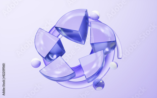 Fototapeta Naklejka Na Ścianę i Meble -  Abstract glass geometry background, 3d rendering.