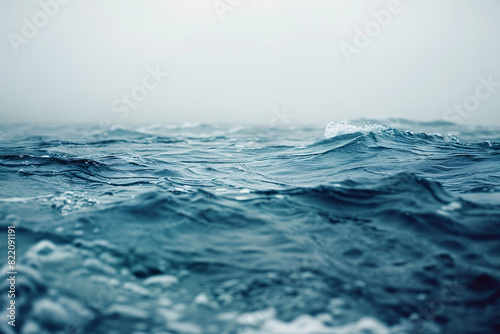 The Ocean water surface on a cloudy day