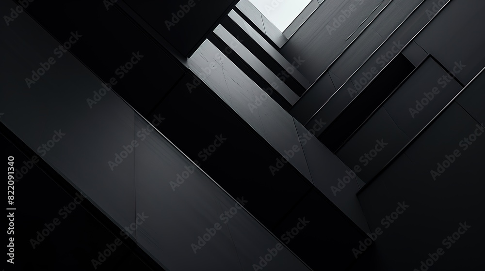 Sleek Minimalistic Abstract Architecture Wallpaper, Black and White