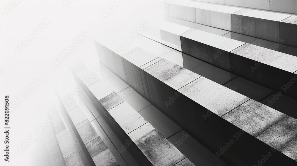 Fototapeta premium Sleek Minimalistic Abstract Architecture Wallpaper, Black and White