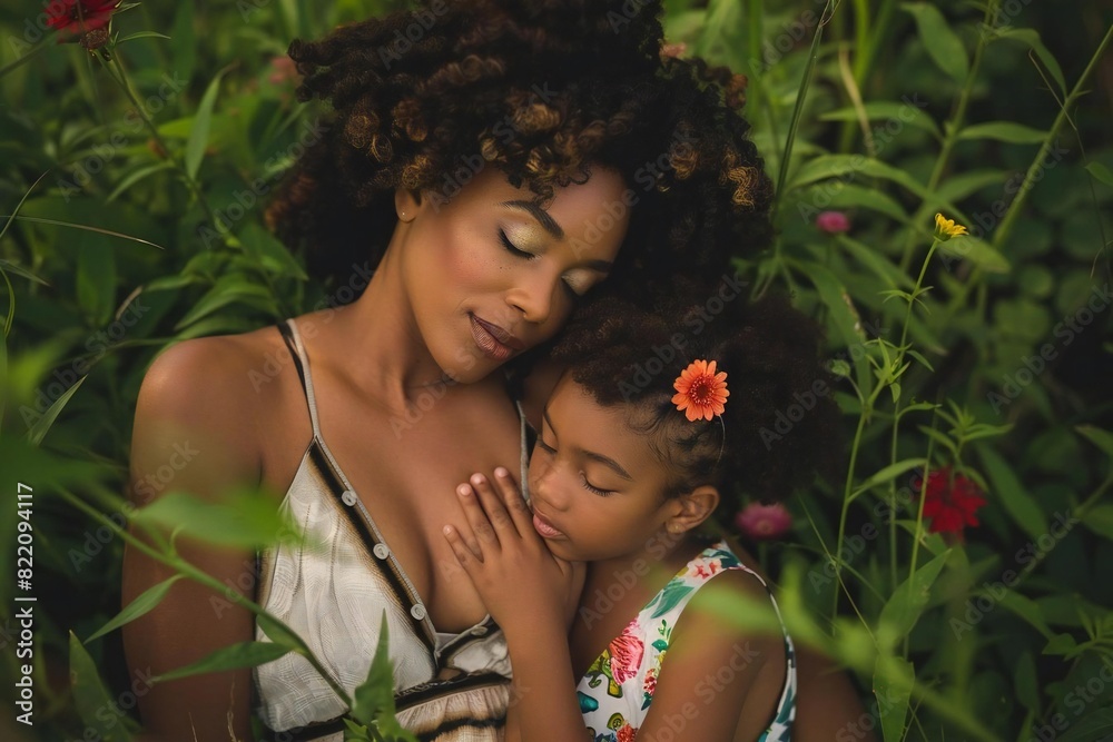 Celebrating Black Motherhood: A Tender Moment Between Mother and Daughter Celebrating Black Motherhood: A Tender Moment Between Mother and Daughter