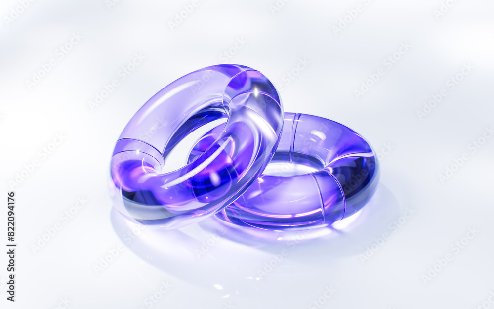 Abstract torus shape glass geometry, 3d rendering. Abstract torus shape glass geometry, 3d rendering.