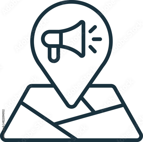 Location-Based Advertising icon. Monochrome simple Mobile Marketing And Advertising icon for templates, web design and infographics