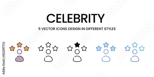 Celebrity  Icons different style vector stock illustration
