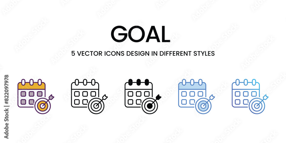 Goal Icons different style vector stock illustration Goal Icons different style vector stock illustration