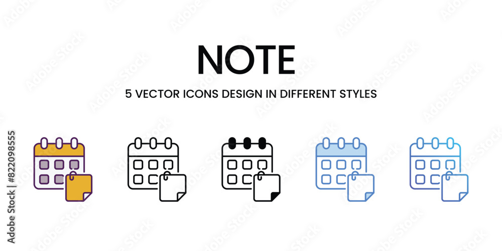 Note Icons different style vector stock illustration Note Icons different style vector stock illustration