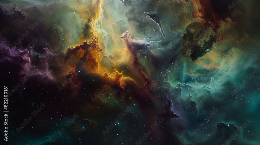 Obraz premium Deep Space Nebula: Awe-Inspiring