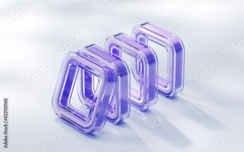 Fototapeta Naklejka Na Ścianę i Meble -  Abstract transparent glass geometry background, 3d rendering.