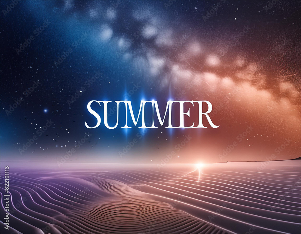 y Abstract background with glowing stars in night. Summer - modern calligraphy lettering. y Abstract background with glowing stars in night. Summer - modern calligraphy lettering.