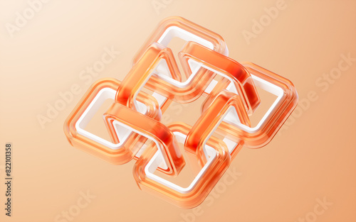 Fototapeta Naklejka Na Ścianę i Meble -  Abstract transparent glass geometry background, 3d rendering.