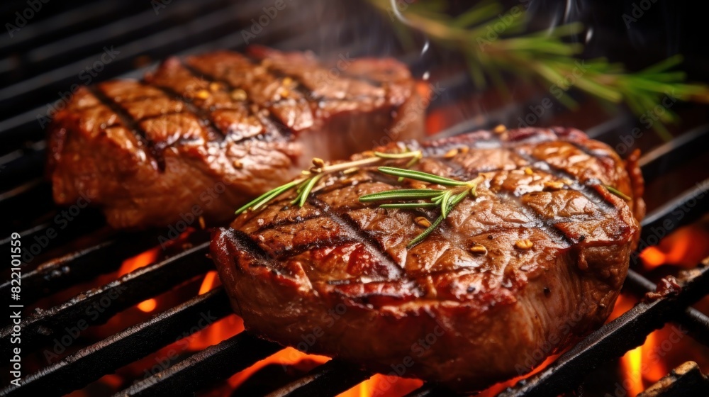 Beef steak on the grill, which is mouth-watering Beef steak on the grill, which is mouth-watering