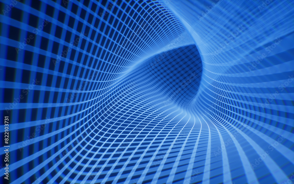 Triangle technology grid tunnel, 3d rendering. Triangle technology grid tunnel, 3d rendering.