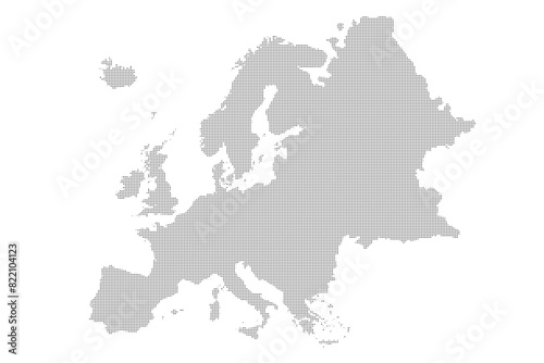 Europe map silhouette dotted pattern vector illustration