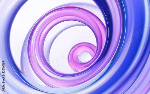 Fototapeta Naklejka Na Ścianę i Meble -  Transparent ring glass background, 3d rendering.