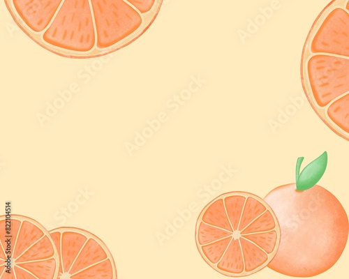 Orange on pastel orange background 