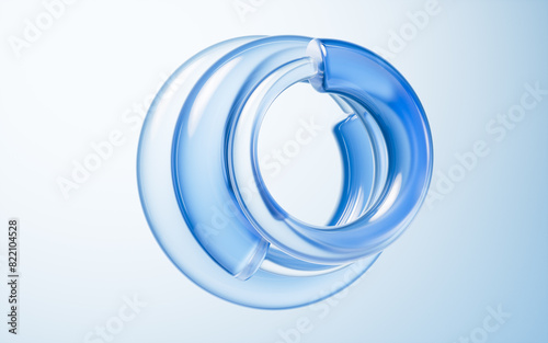Fototapeta Naklejka Na Ścianę i Meble -  Transparent ring glass background, 3d rendering.