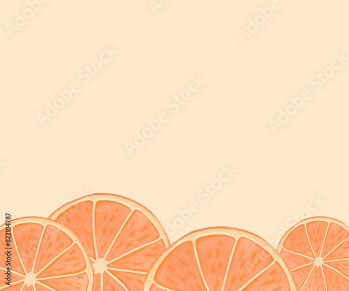 Orange on pastel orange background