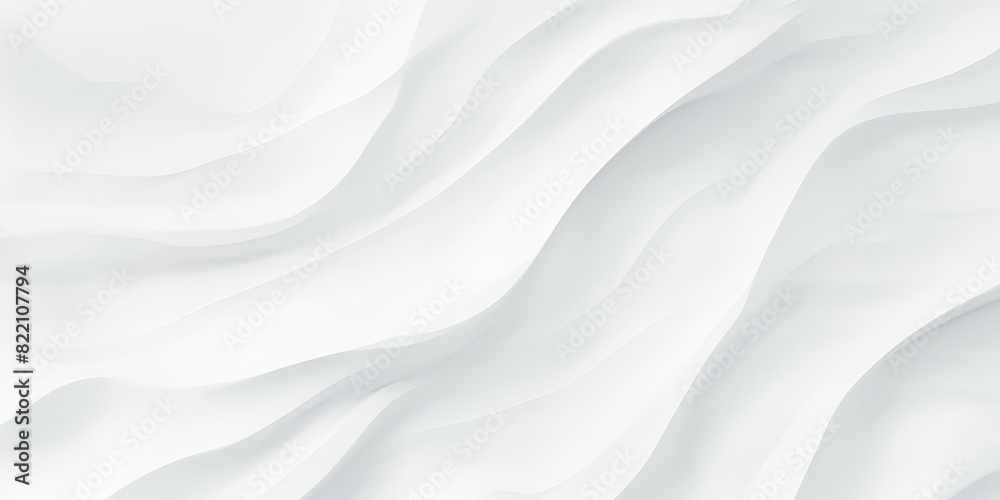 Fototapeta premium Minimalist abstract white crumpled texture background with soft folds and shadows 
