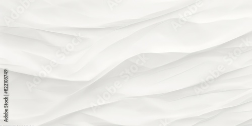 Minimalist abstract white crumpled texture background with soft folds and shadows
 photo
