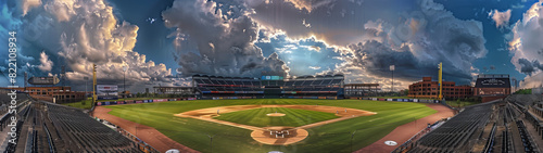 Dramatic Clouds over a Baseball Stadium